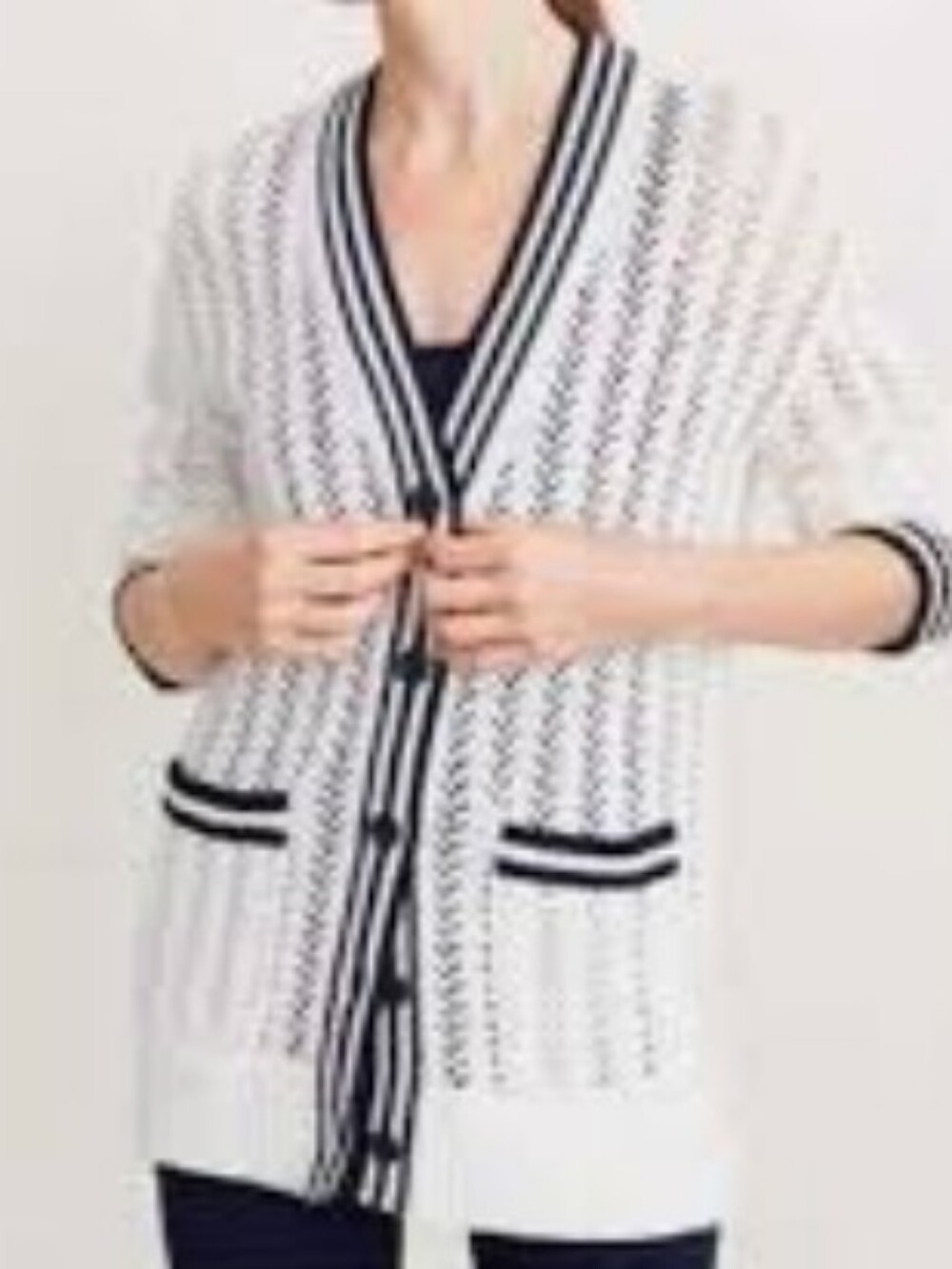 Lou & Grey NWT Classic V-Neck Knit Cardigan Sweater Size XS.